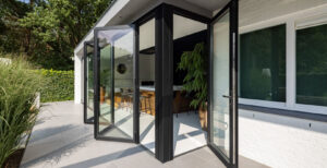 Aluminium vouwwand zwart